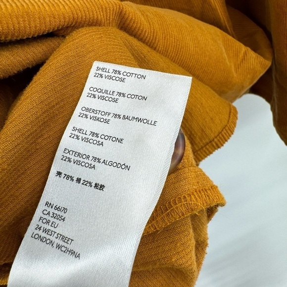 Anthropologie Maeve Maria Babydoll Corduroy Top mustard size S - Picture 6 of 13